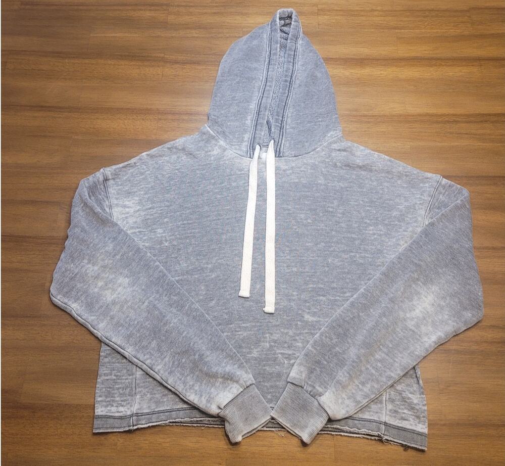 Colsie Gray Crop Hoodie XS Fleece Lined EUC